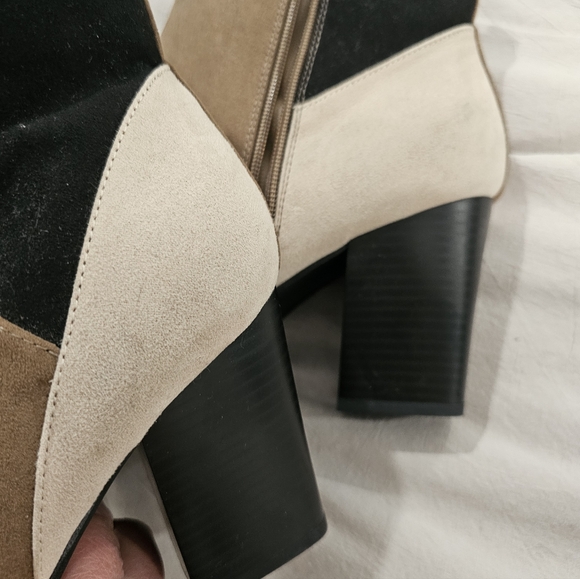 JustFab ankle boots black brown beige size 10 - Picture 8 of 9